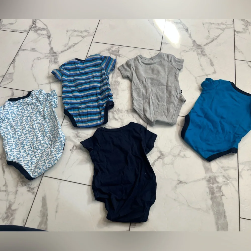 Nautica Blue and Gray Kids Bodysuits Set